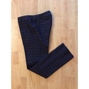 Plaid Skinny Dress Pants